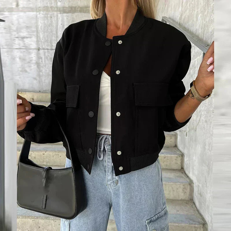 Blouson Femme – Bomber, Court Poches Rabat