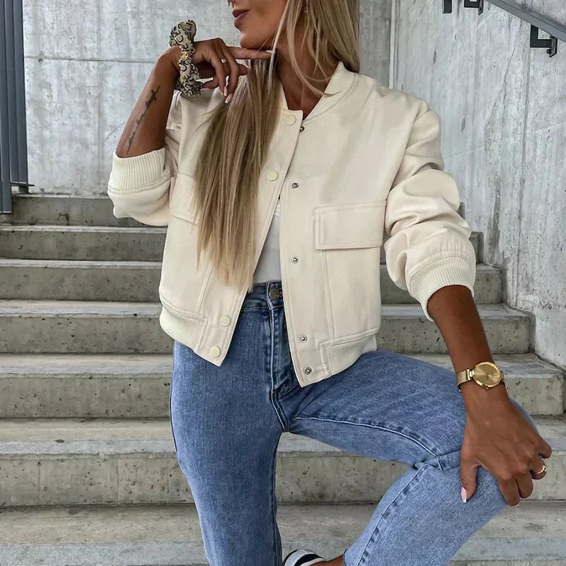 Blouson Femme – Bomber, Court Poches Rabat