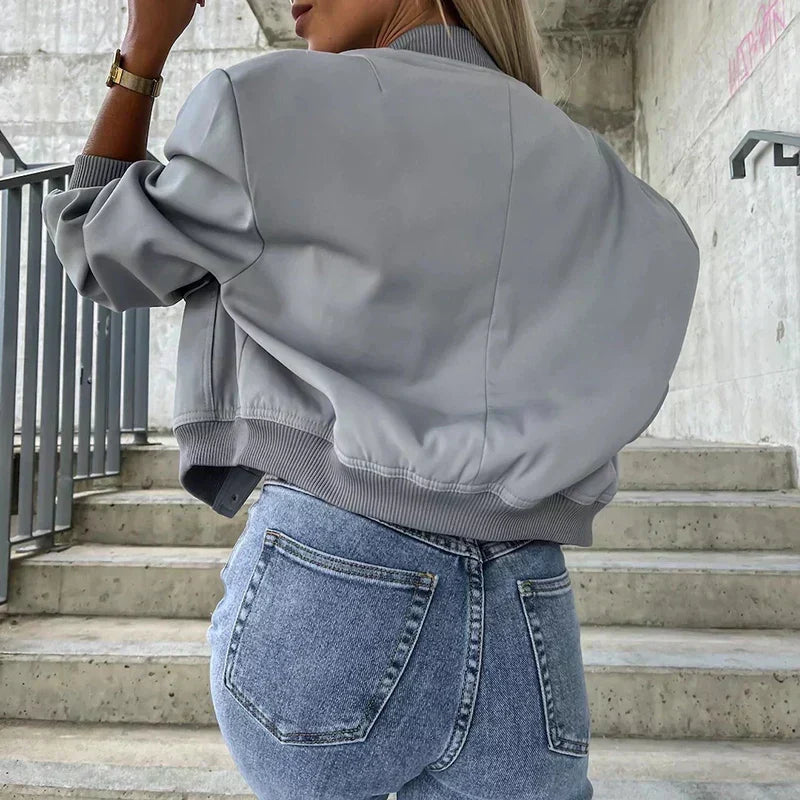 Blouson Femme – Bomber, Court Poches Rabat