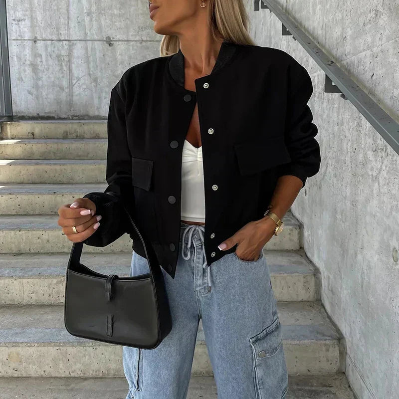Blouson Femme – Bomber, Court Poches Rabat