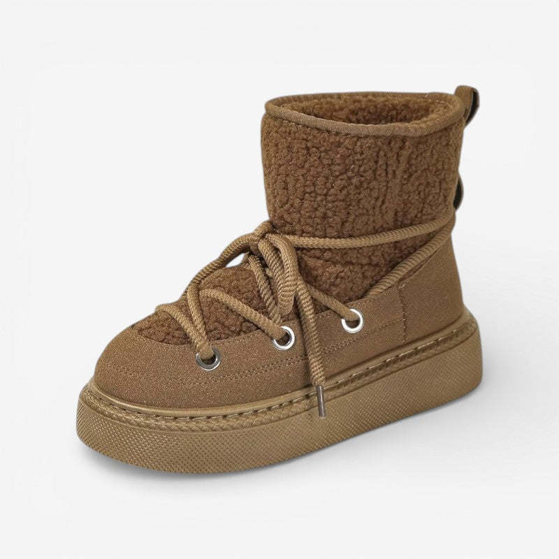Bottes de Neige Femme – Revers Sherpa, Laçage