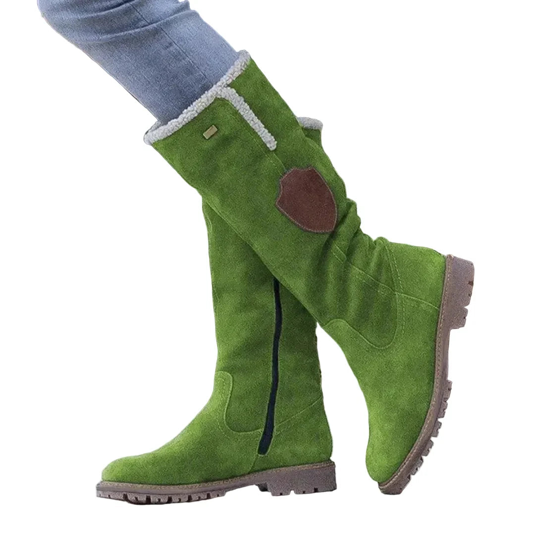 Bottes Hautes Femme d'Hiver – Revers Sherpa, Semelle Crantée