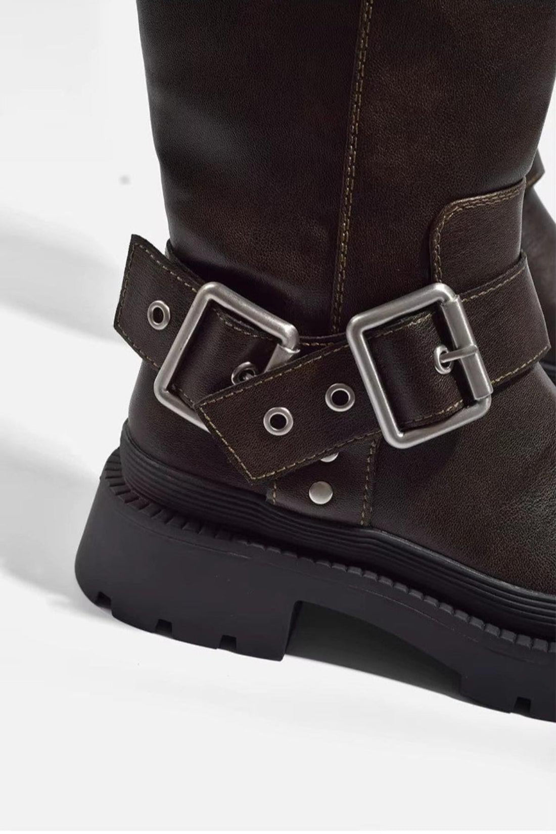 Bottes Hautes Femme Motardes – Boucle et Semelle Crantée