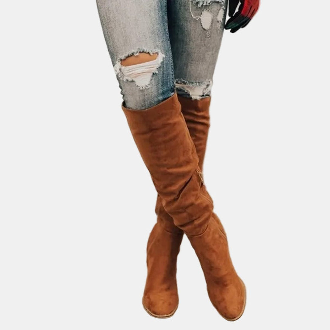 Bottes Hautes Femme – Talon Bloc, Fermeture Éclair