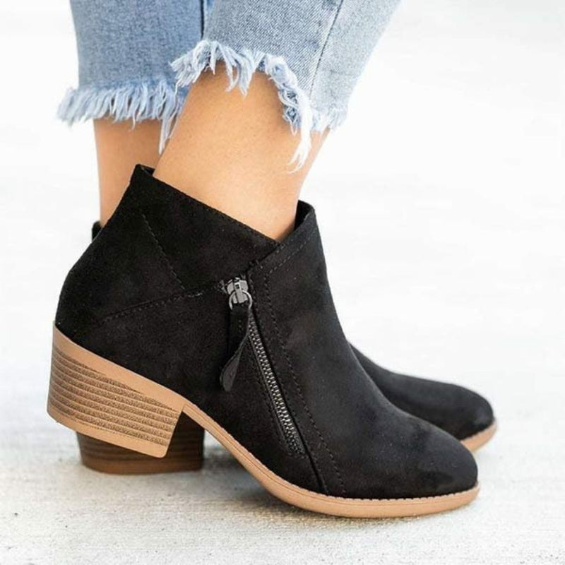 Bottines à Talon Femme – Bout Pointu, Semelle Crantée