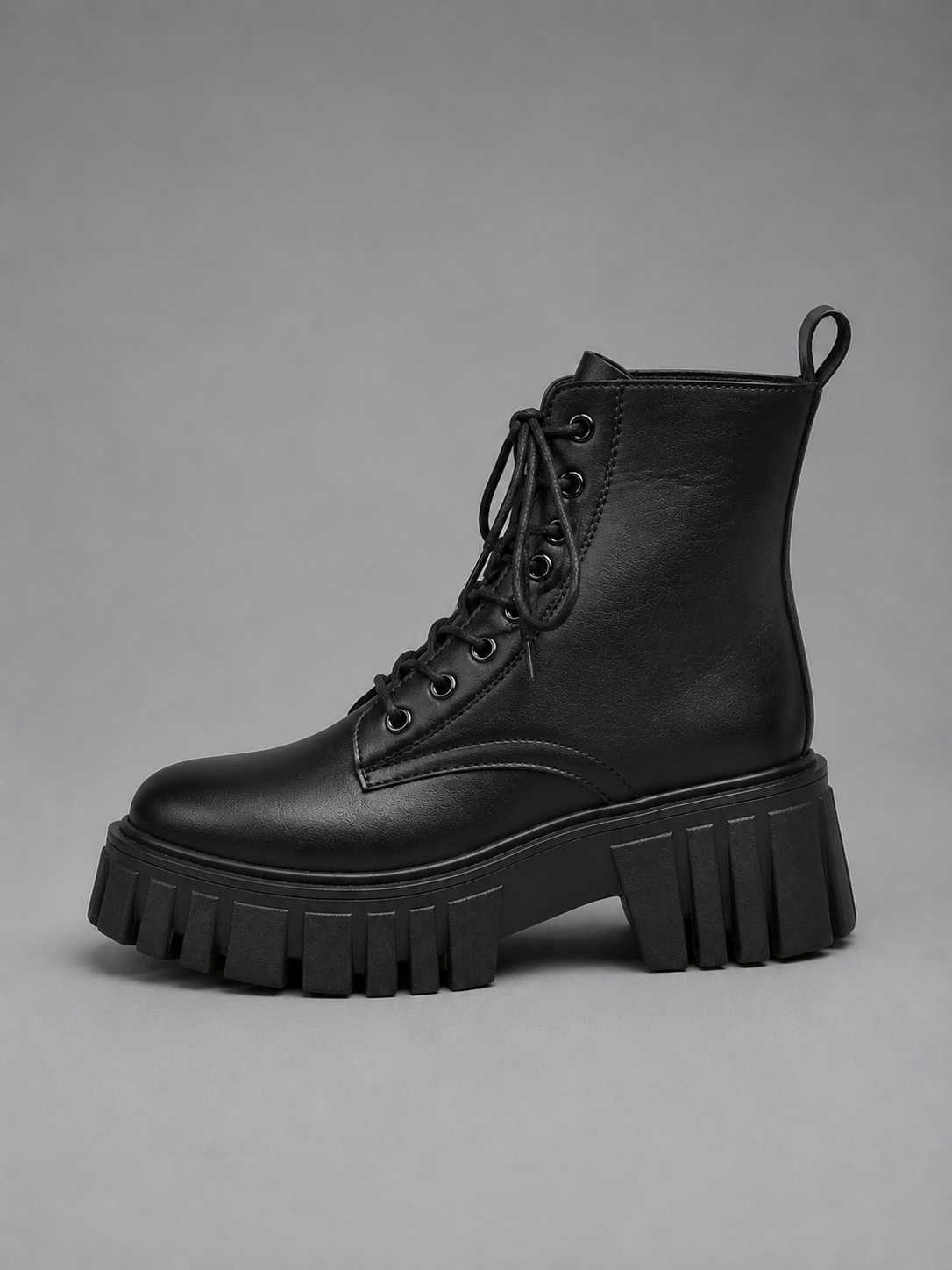 Bottines Femme – Combat Aspect Cuir, Talon Bloc