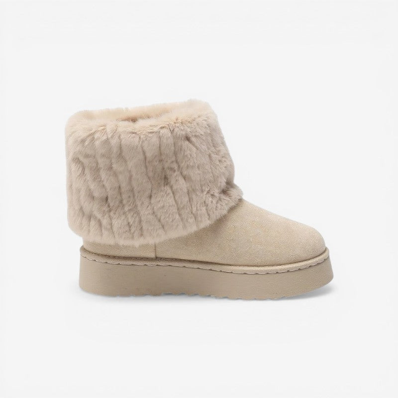 Bottines Fourrées Femme – À Enfiler, Semelle Antidérapante