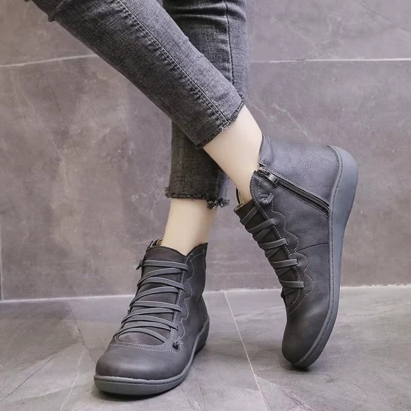 Bottines à Lacets Femme – Semelle Confort, Bout Rond