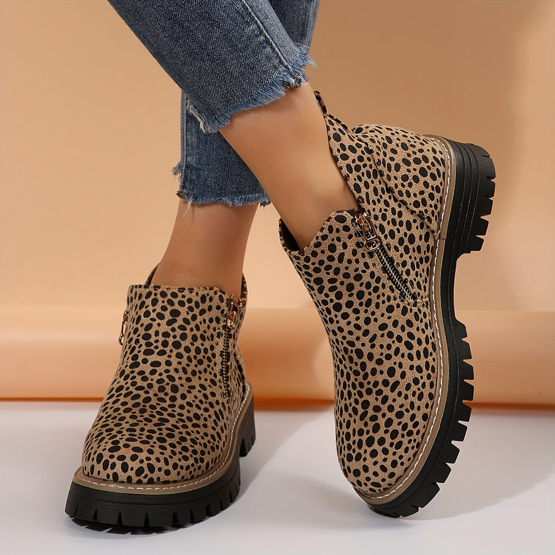 Bottines Femme – Orthopédiques Zippées Antidérapantes, Talon Bloc