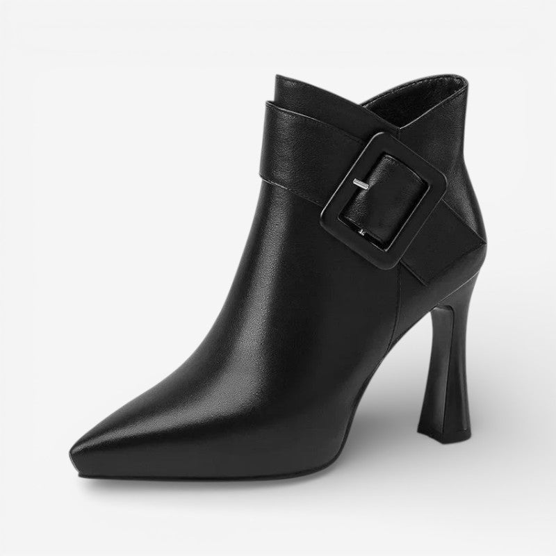 Bottines à Talon Aiguille Femme – Bout Pointu, Grande Boucle