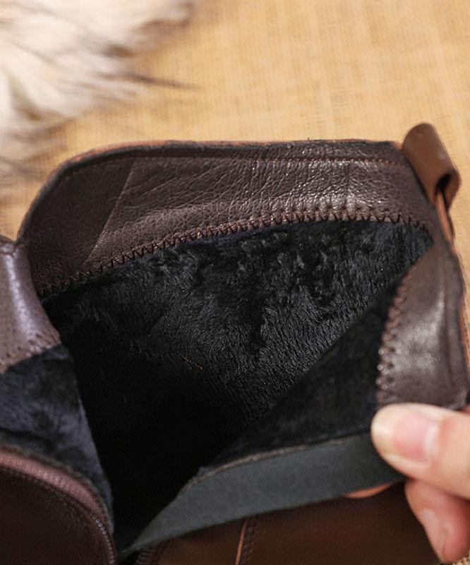 Bottines Femme – Talon Bloc Détail Feuille, Fermeture Éclair