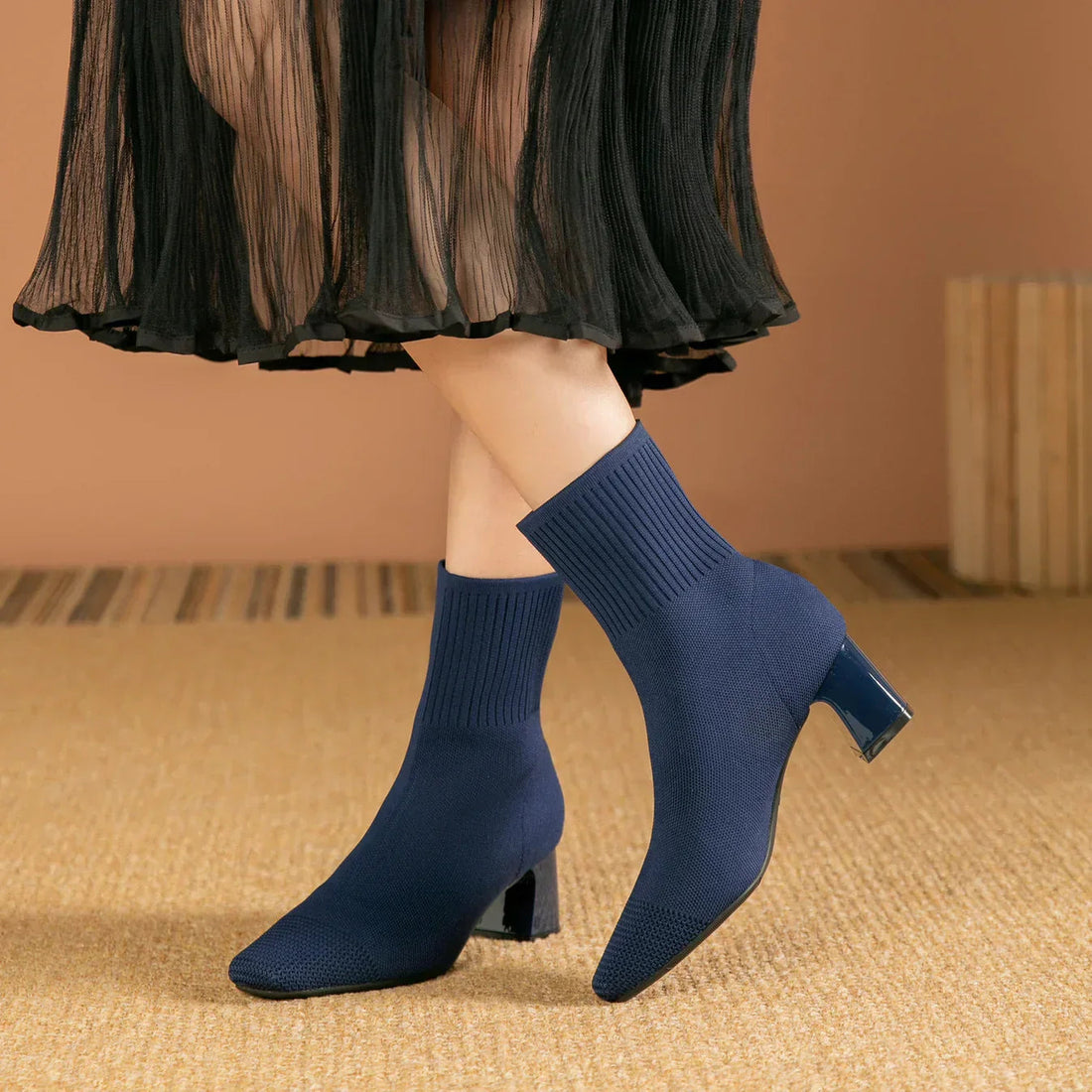 Bottines Femme – Tricotées Élégantes, Confortables