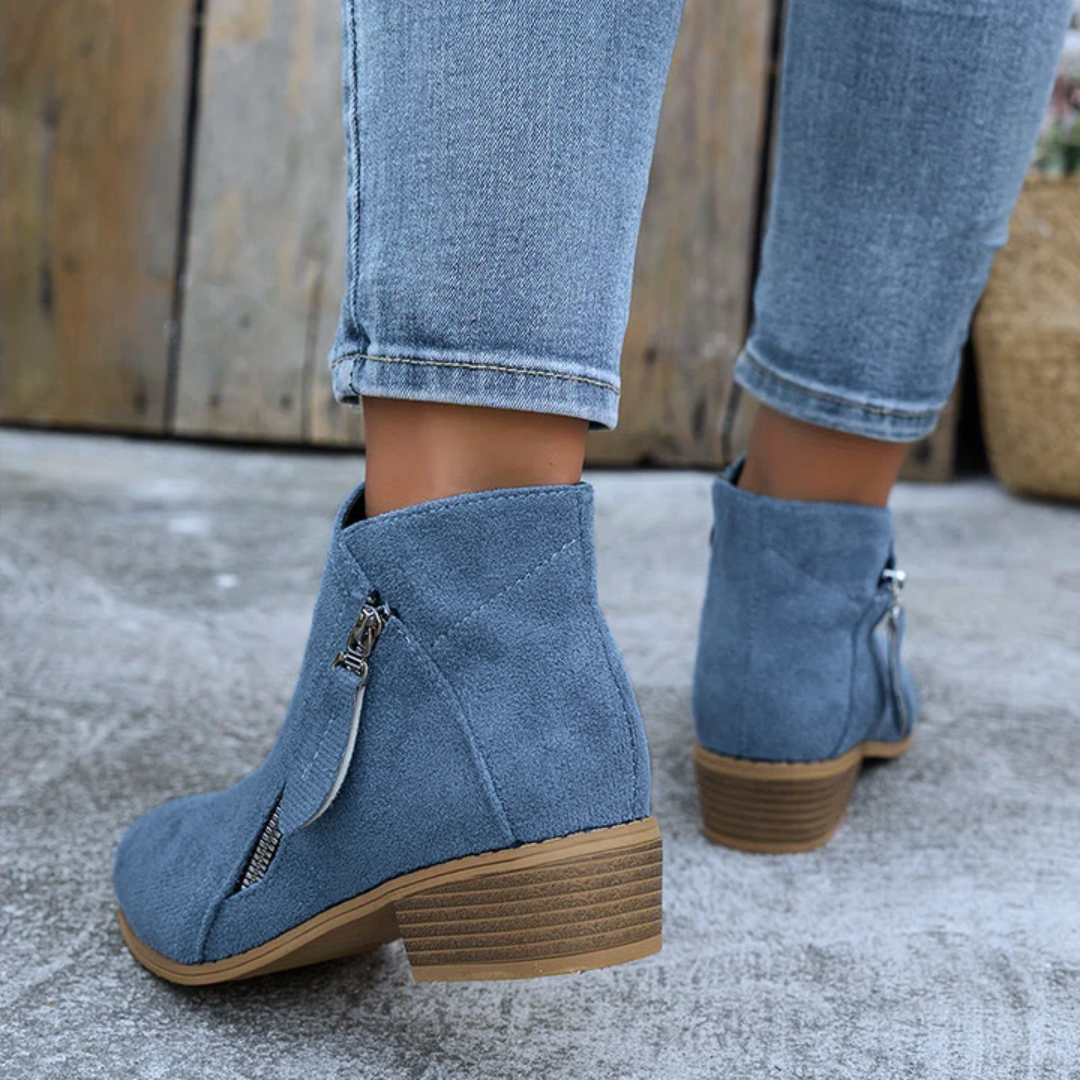 Bottines Femme – Zippées, Talon Bloc