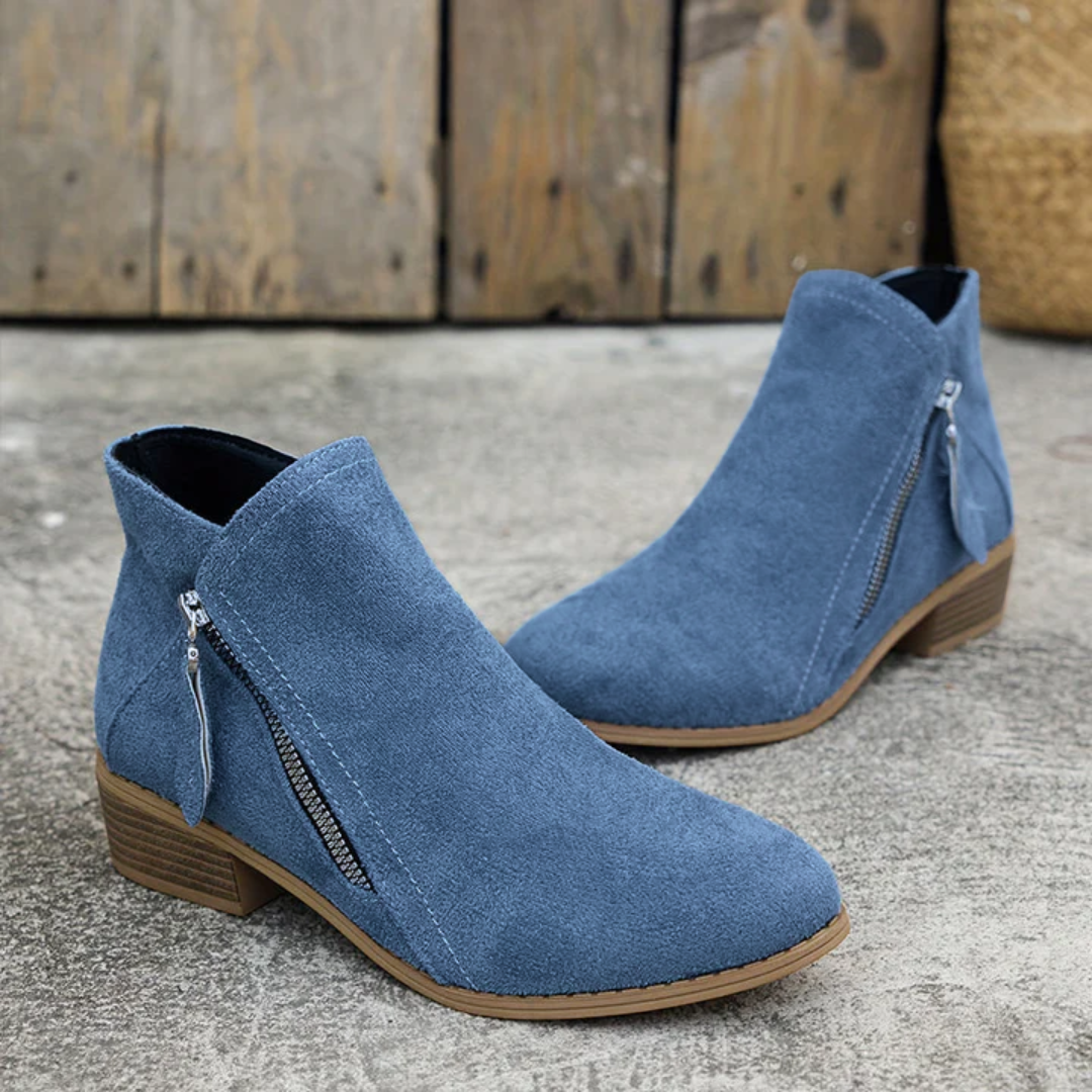 Bottines Femme – Zippées, Talon Bloc