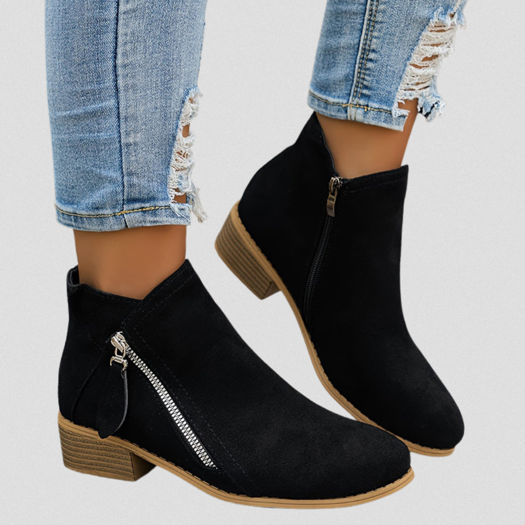 Bottines Femme – Zippées, Talon Bloc