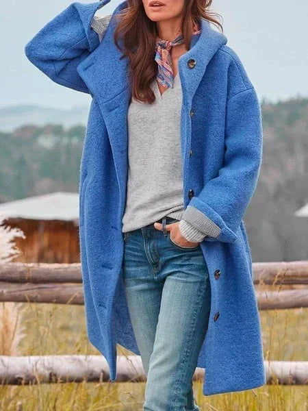 Manteau Femme – Aspect Lainage, Coupe Longue