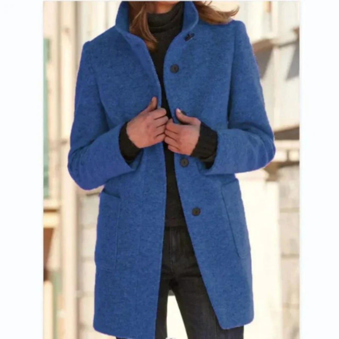 Manteau Femme – Coupe Longue, Boutonné