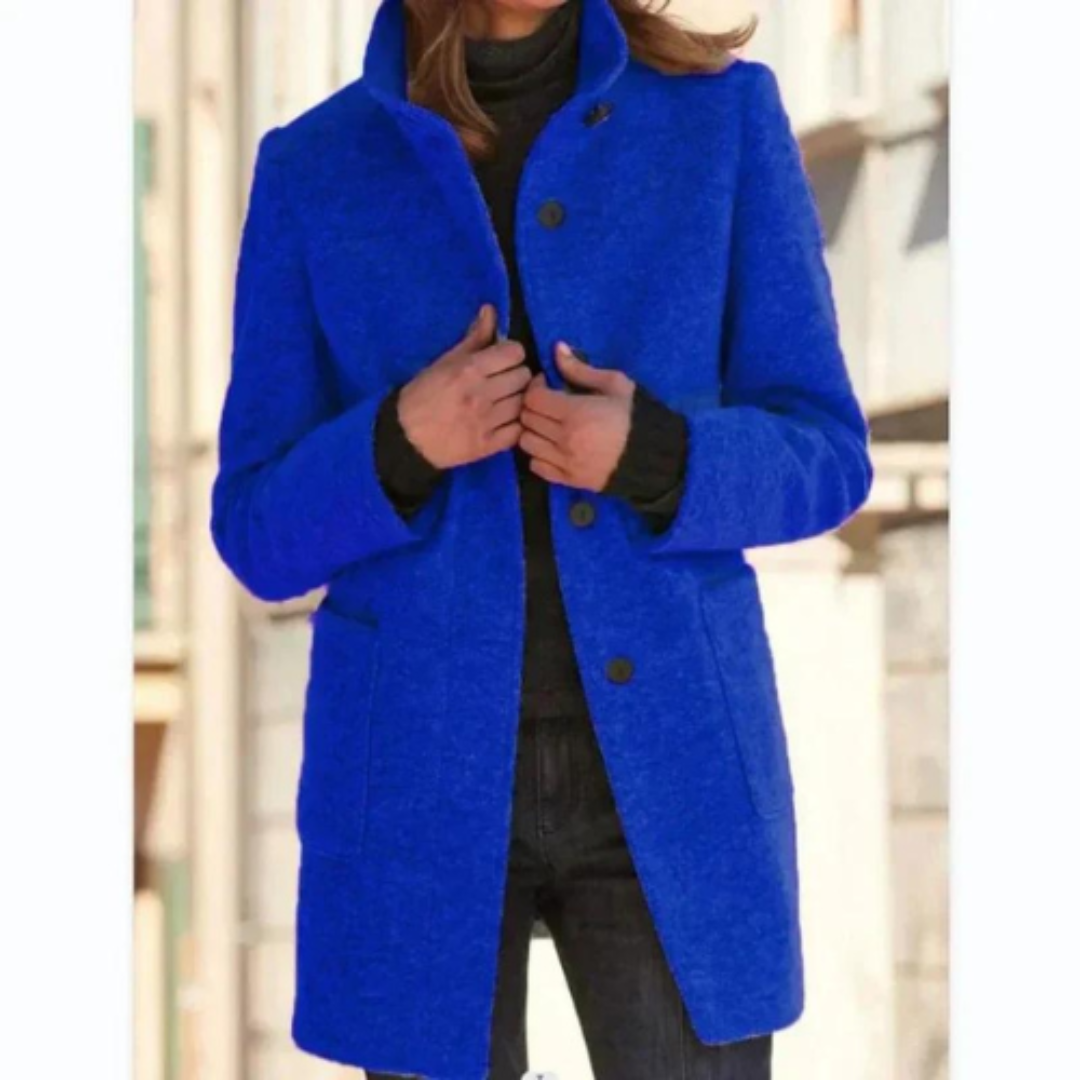 Manteau Femme – Coupe Longue, Boutonné