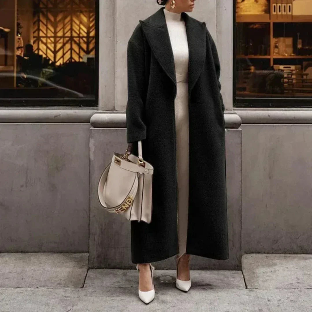 Manteau Femme – Coupe Longue, Boutonné