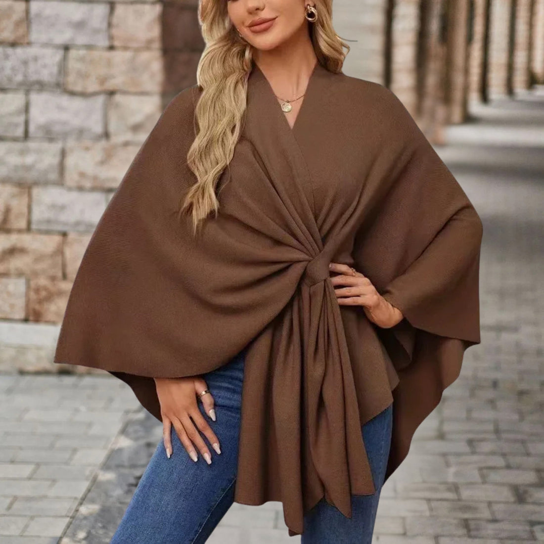 Poncho Femme – Maille Douce, Coupe Enveloppante