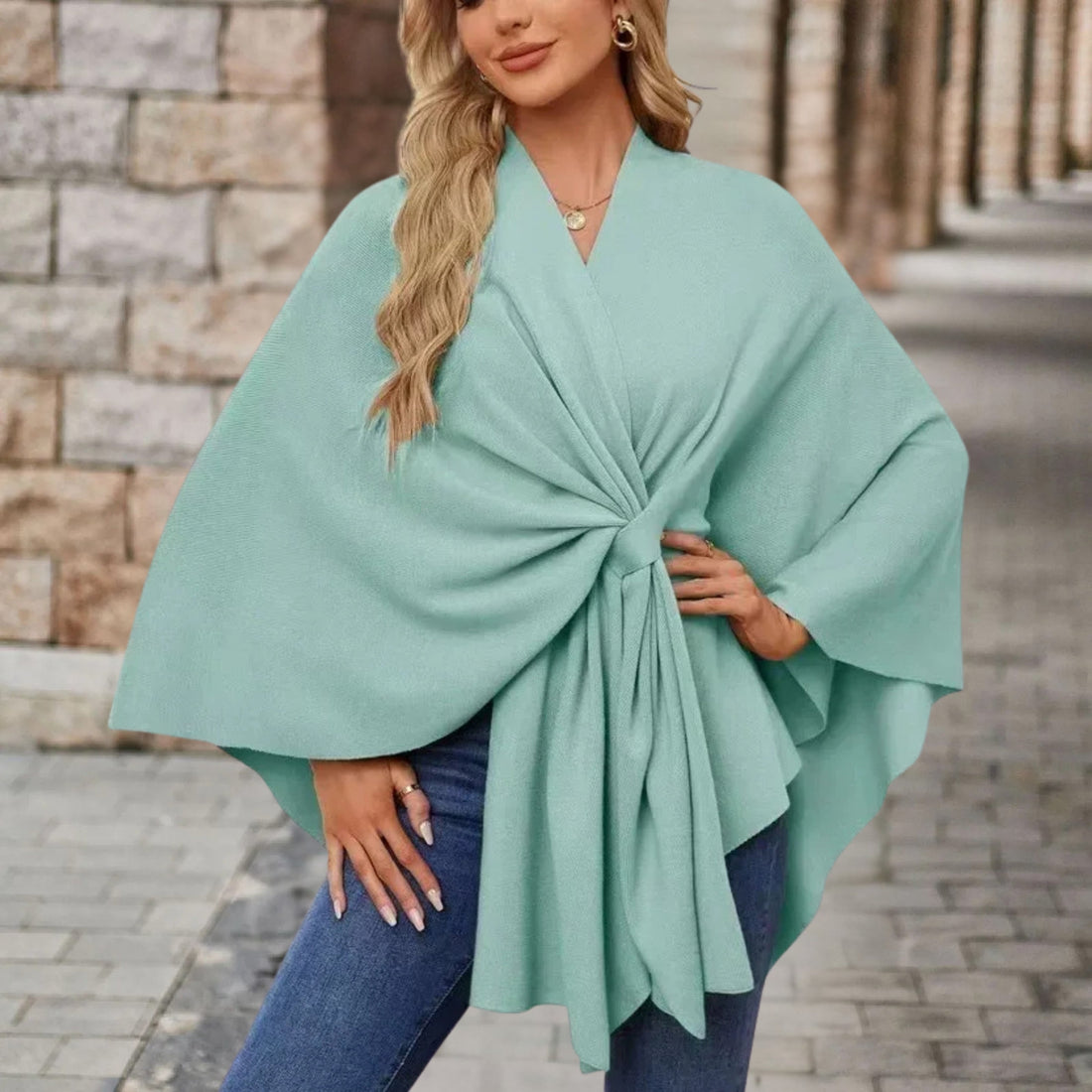 Poncho Femme – Maille Douce, Coupe Enveloppante