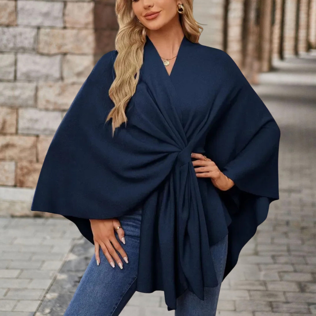 Poncho Femme – Maille Douce, Coupe Enveloppante