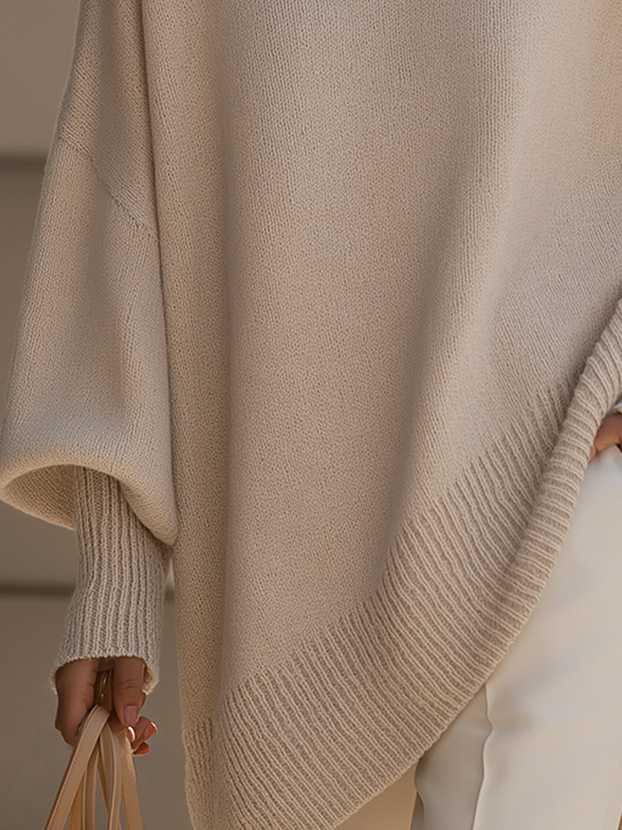 Poncho Femme – Oversize, Maille Douce