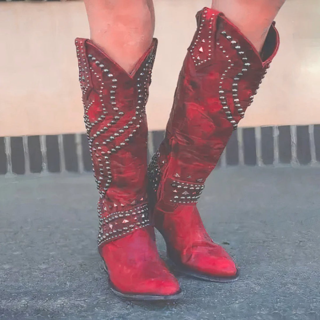 Santiags Femme – Cloutées, Western Talon Bloc