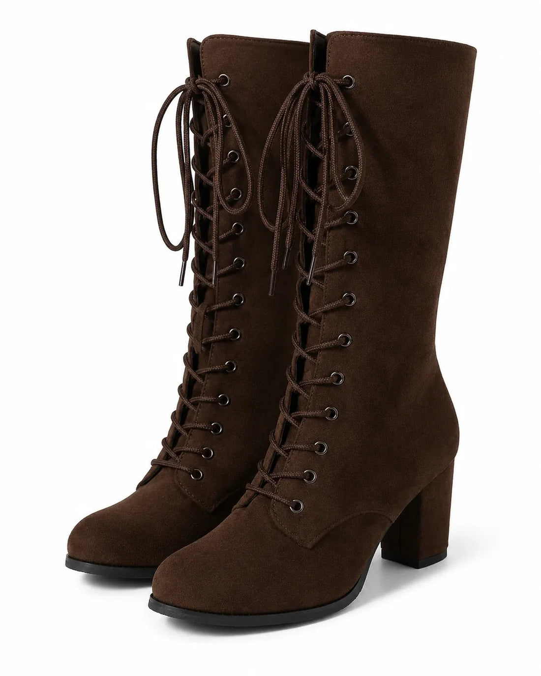 Santiags Femme – Lacets Rétro Victorienne, Talon Bloc