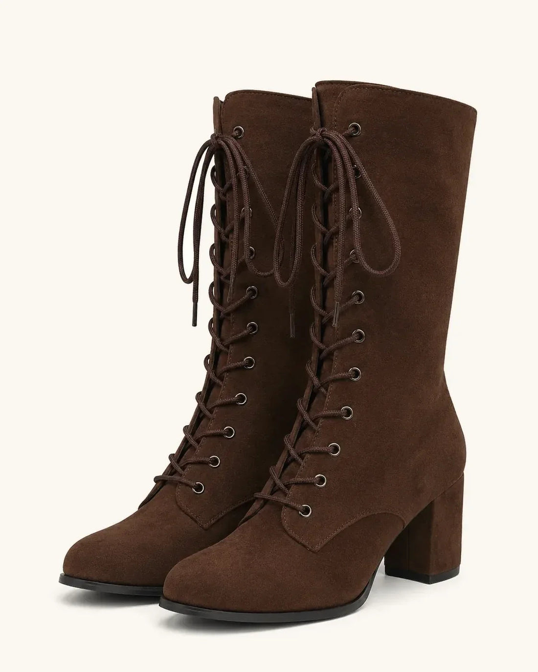 Santiags Femme – Lacets Rétro Victorienne, Talon Bloc