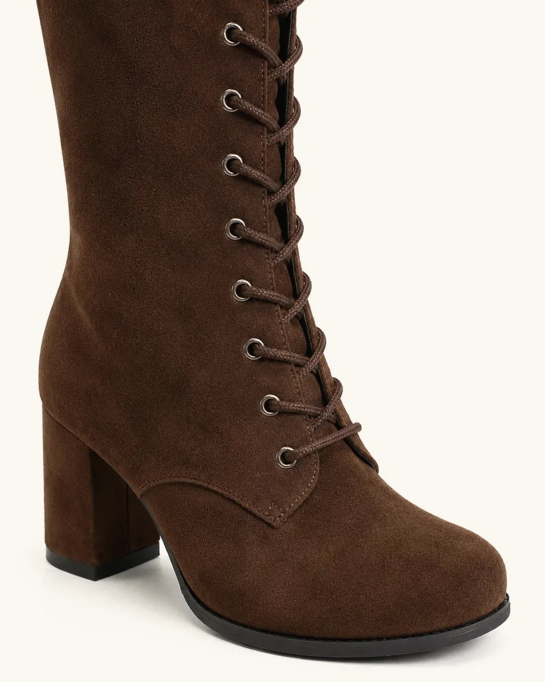 Santiags Femme – Lacets Rétro Victorienne, Talon Bloc