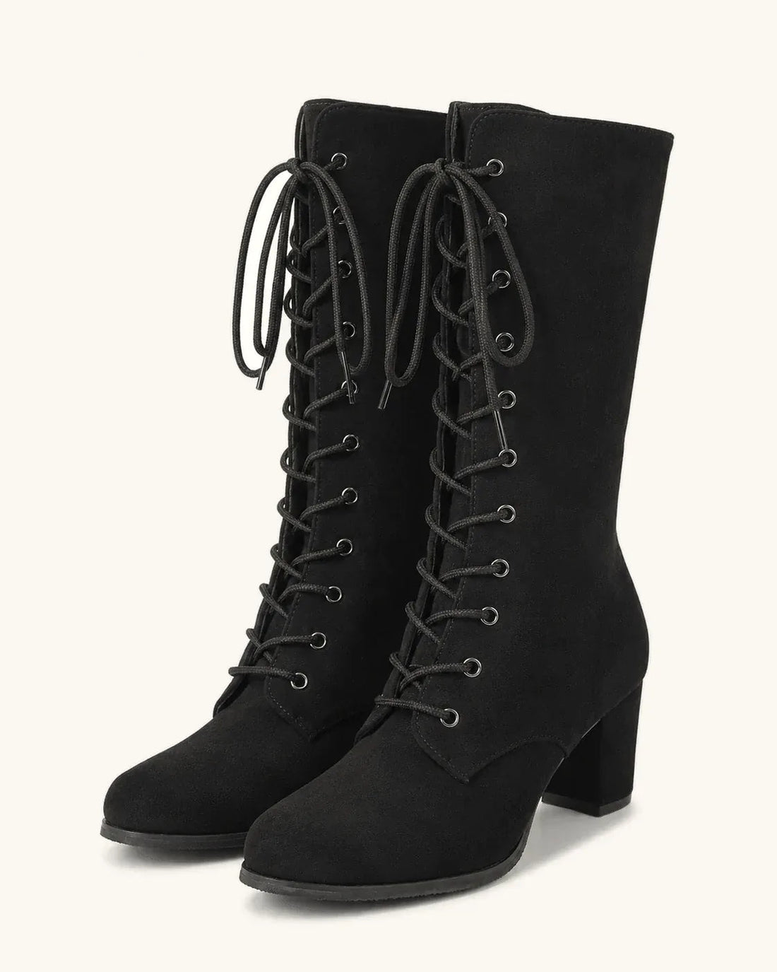 Santiags Femme – Lacets Rétro Victorienne, Talon Bloc