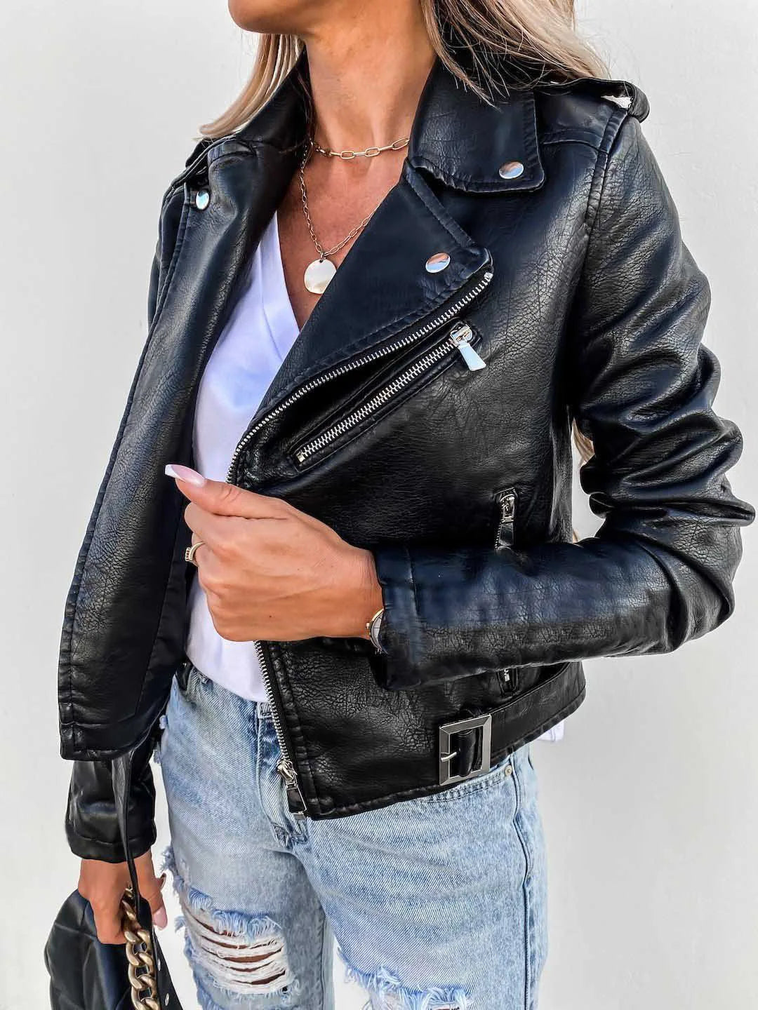 Veste Femme – Aspect Cuir