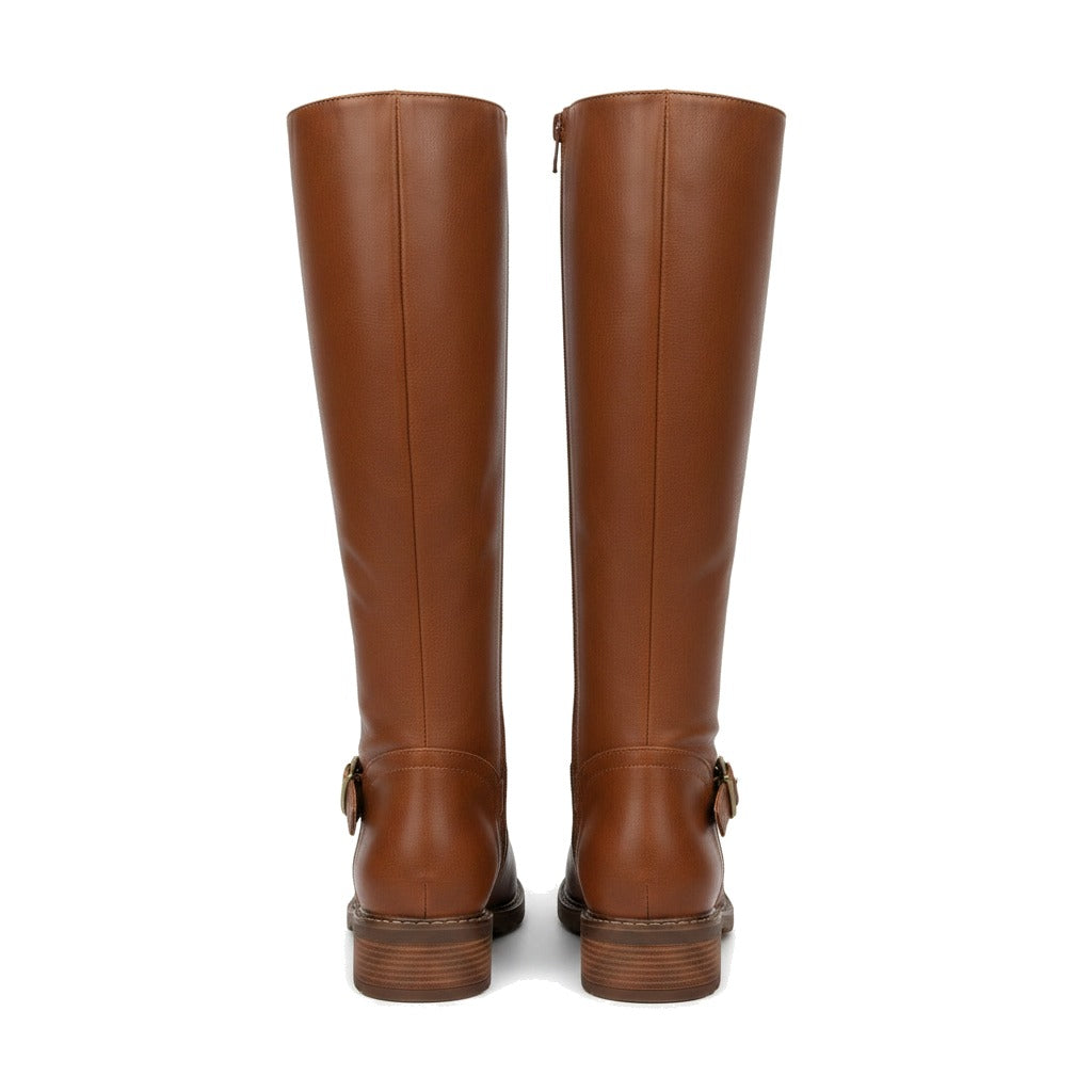 Bottes cavalières femme à boucle et zip intérieur - Capucine