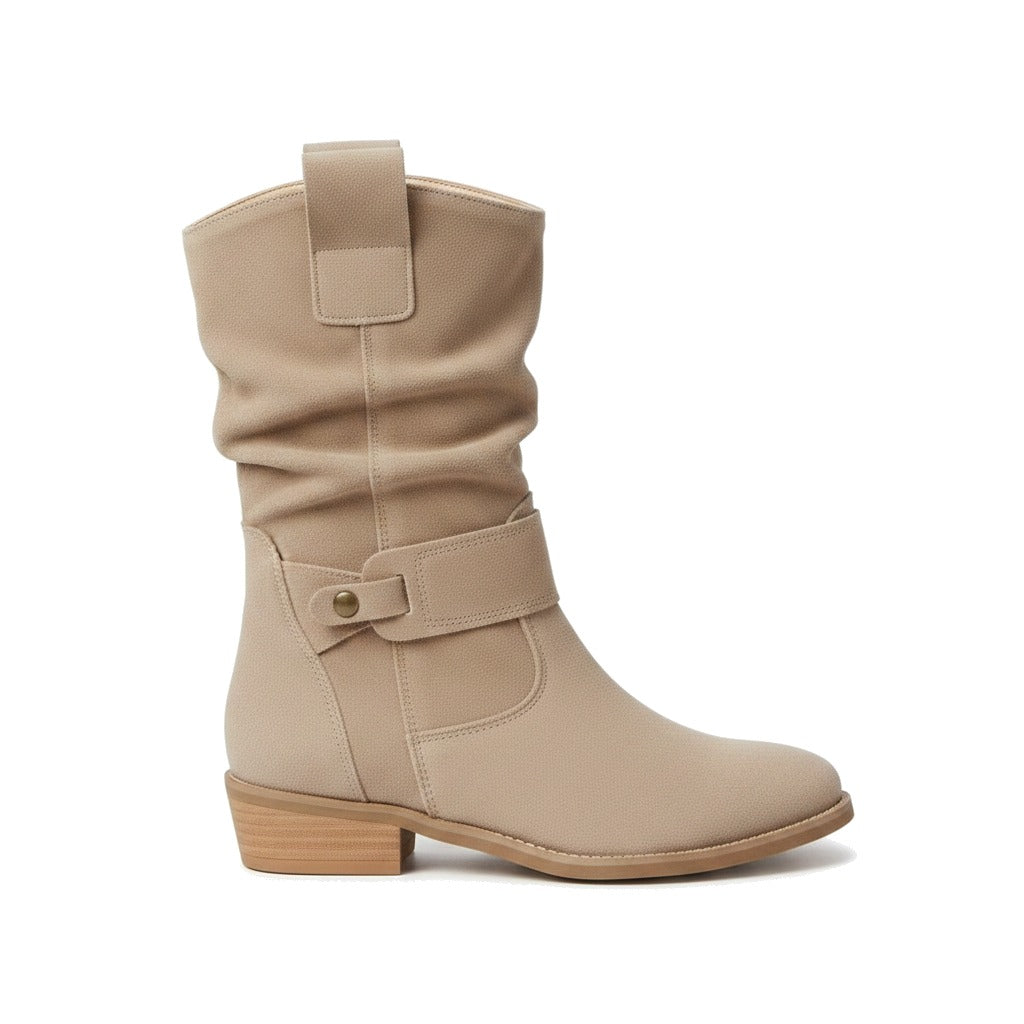 Bottes mi-mollet femme souples à talon bloc - Manon