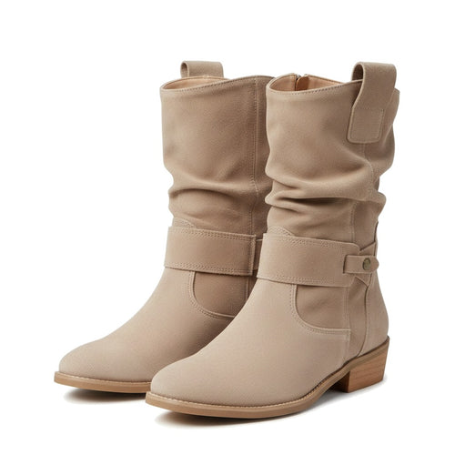 Manon | Bottes mi-mollet femme souples à talon bloc