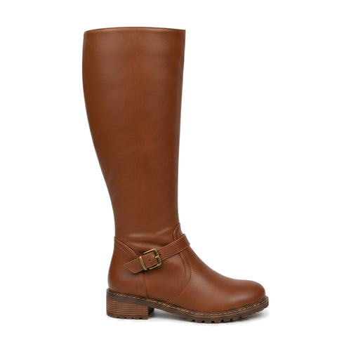 Bottes cavalières femme à boucle et zip intérieur - Capucine