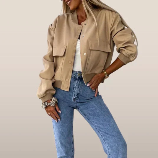 Blouson Femme – Bomber, Court Poches Rabat