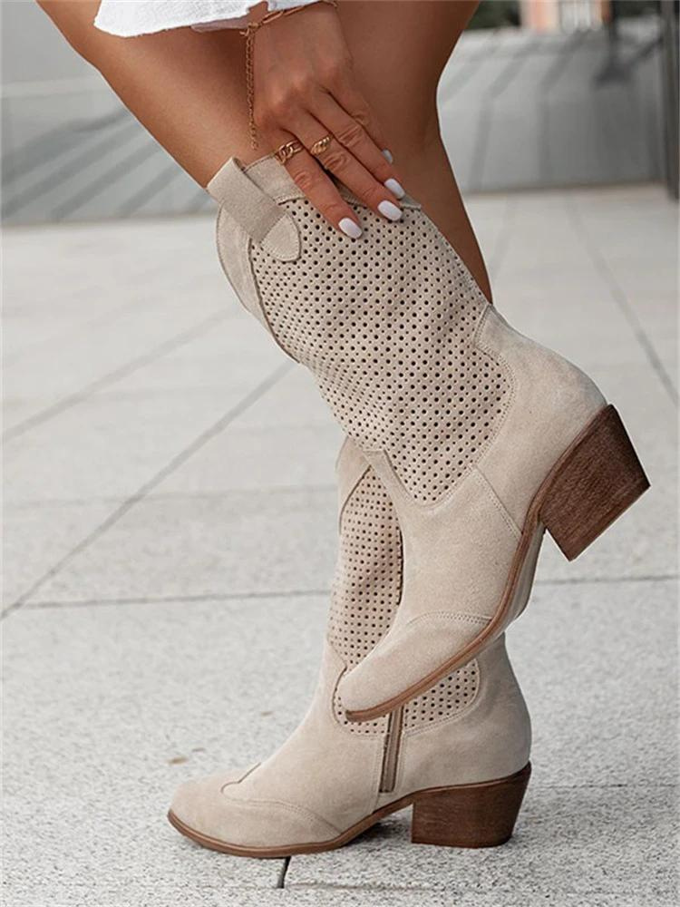 Bottes Cowboy Femme Ajourées – Perforées, Bout Pointu
