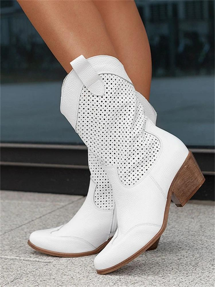 Bottes Cowboy Femme Ajourées – Perforées, Bout Pointu