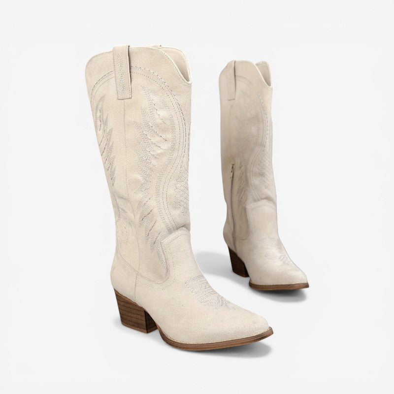 Bottes Cowboy Femme – Tige Haute, Style Western