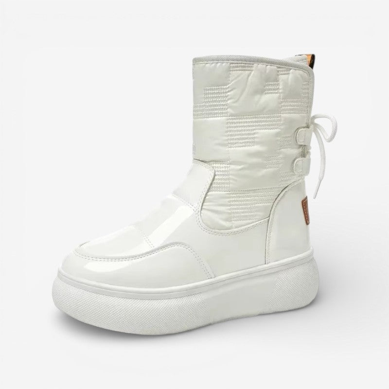 Bottes de Neige Femme – Laçage Arrière, Semelle Plateforme