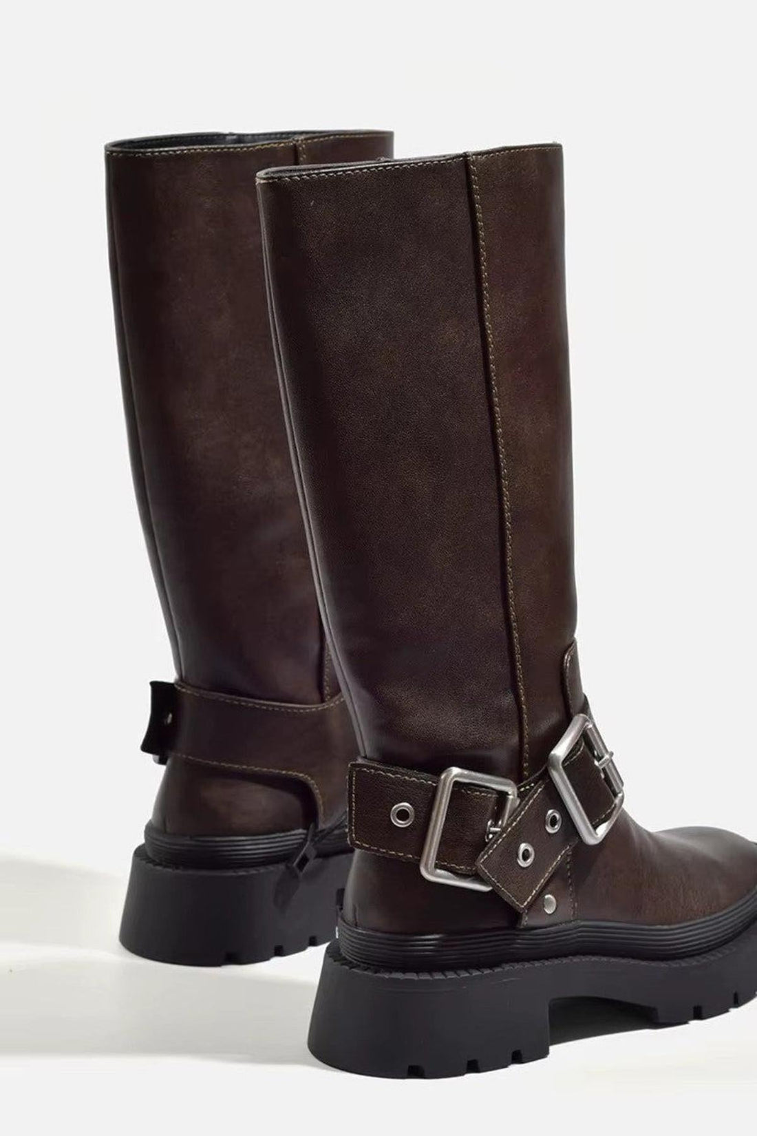 Bottes Hautes Femme Motardes – Boucle et Semelle Crantée