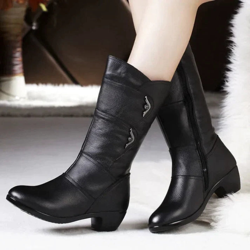 Bottes Hautes Femme – Bout Rond, Tige Souple