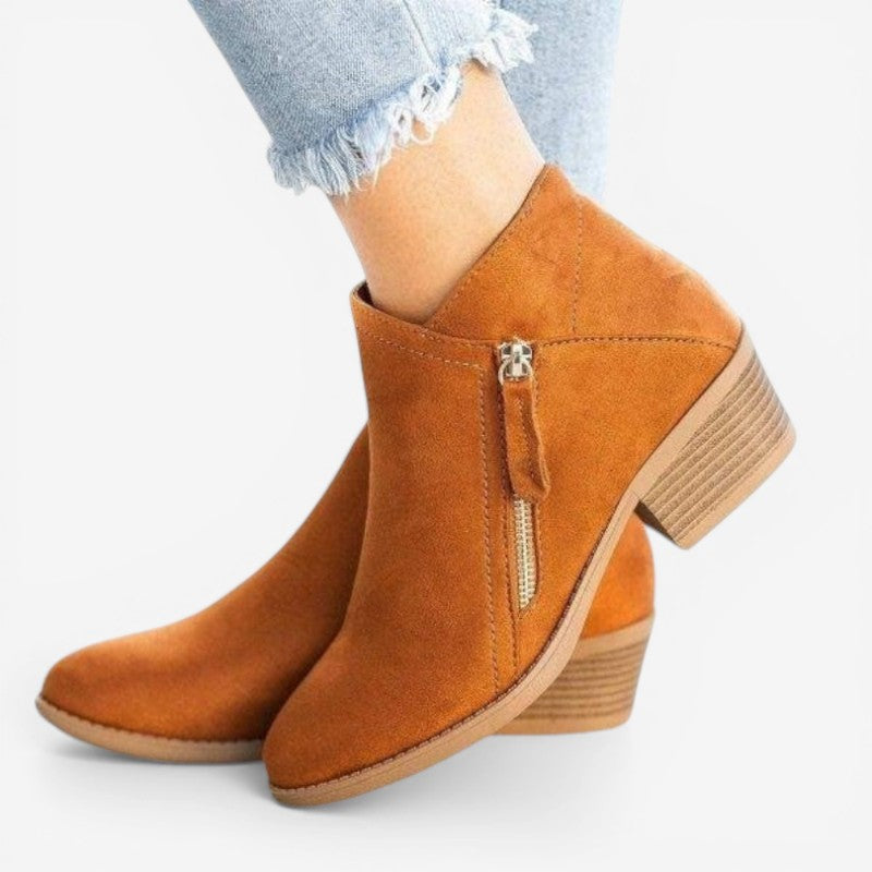 Bottines à Talon Femme – Bout Pointu, Semelle Crantée