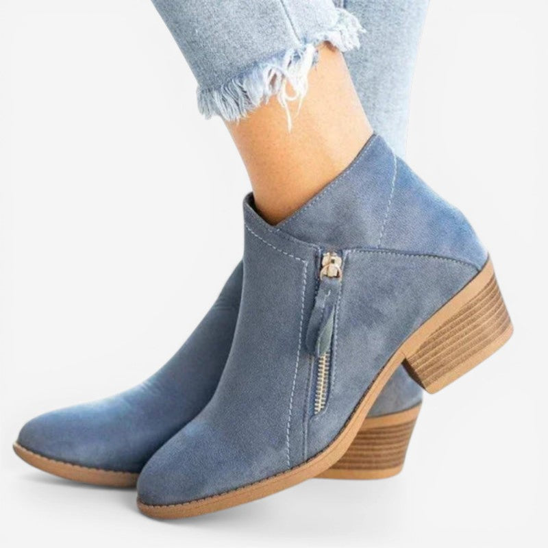 Bottines à Talon Femme – Bout Pointu, Semelle Crantée