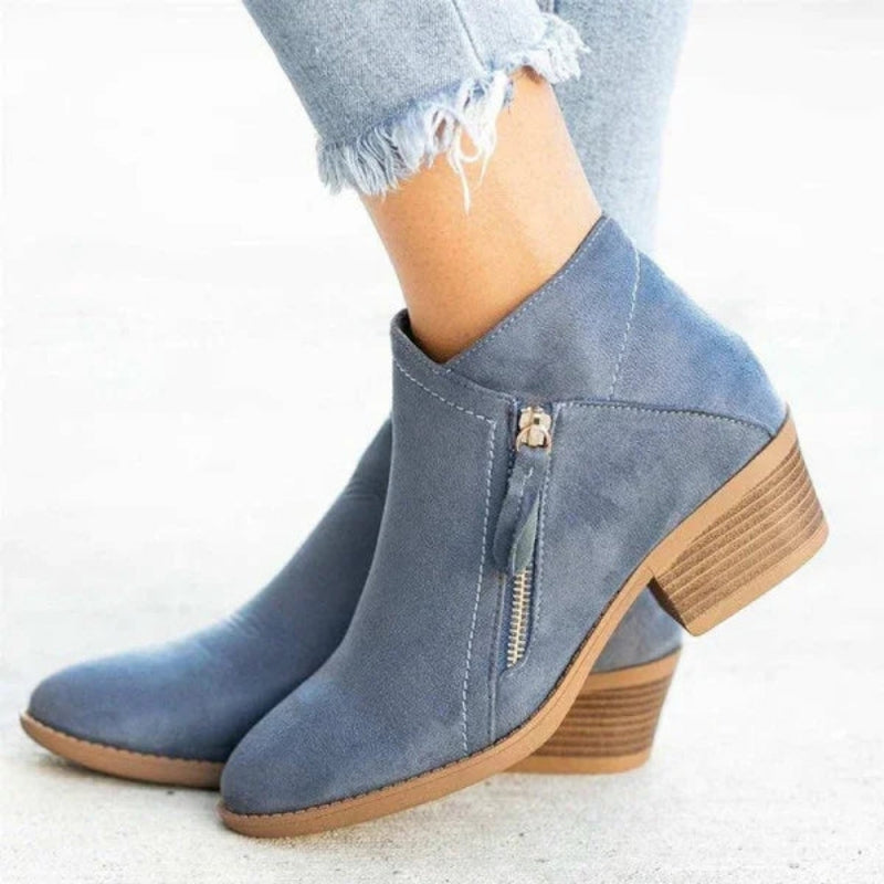 Bottines à Talon Femme – Bout Pointu, Semelle Crantée