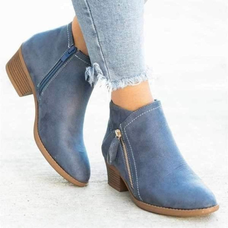 Bottines à Talon Femme – Bout Pointu, Semelle Crantée