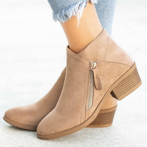 Bottines à Talon Femme – Bout Pointu, Semelle Crantée