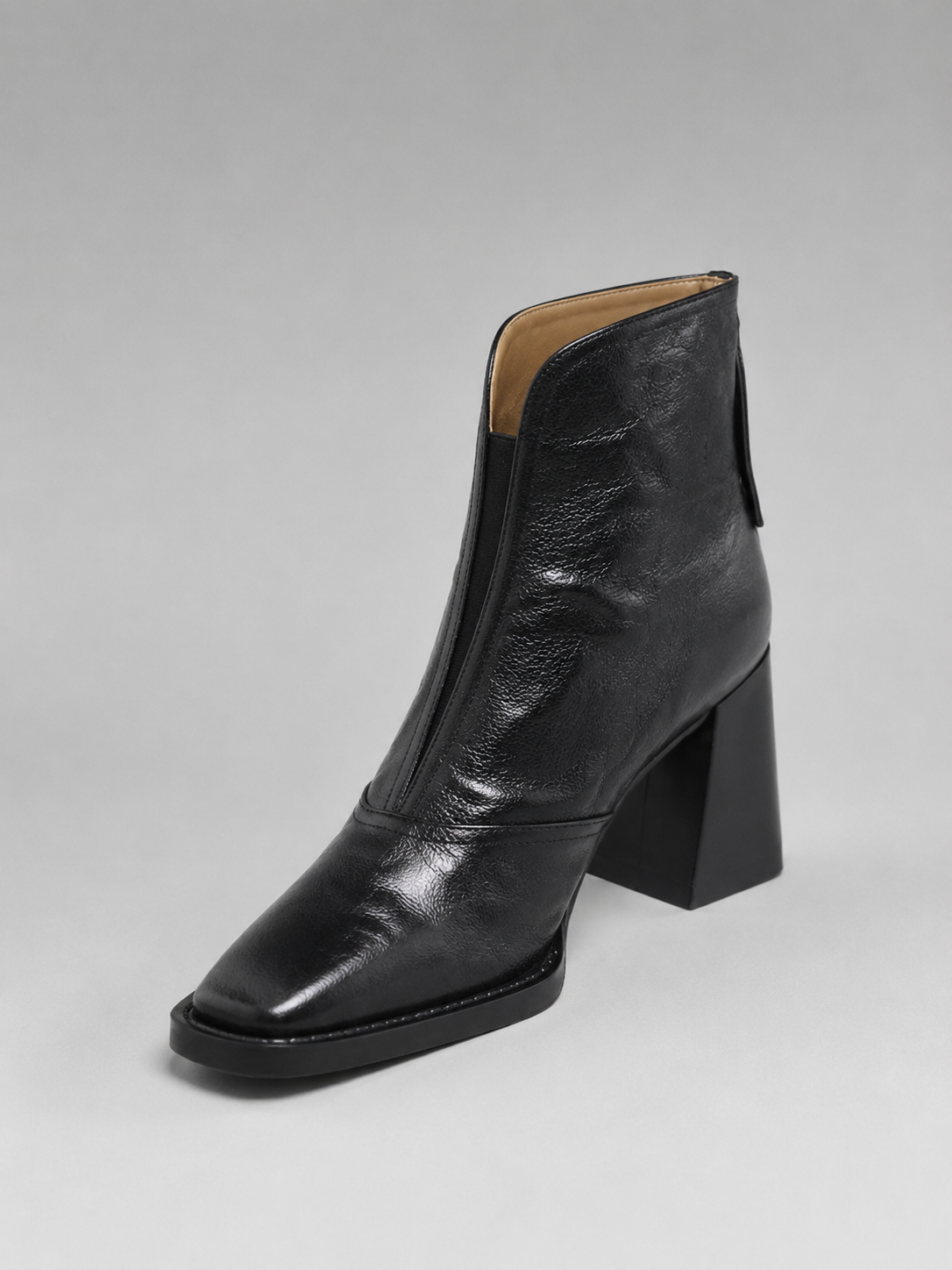 Bottines Femme – Aspect Cuir, Talon Bloc